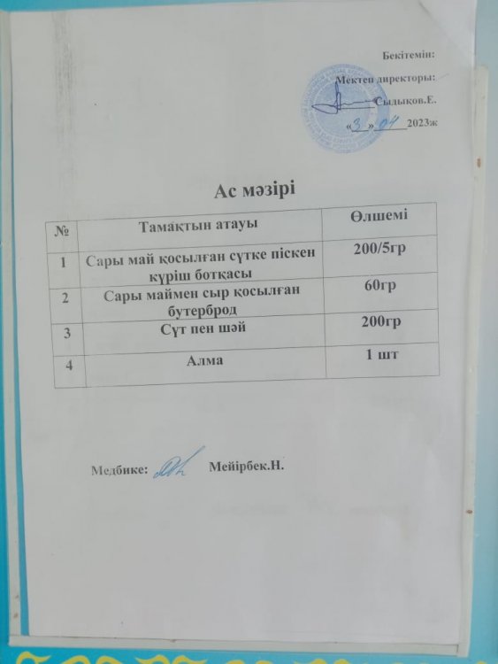 Ас мәзірі